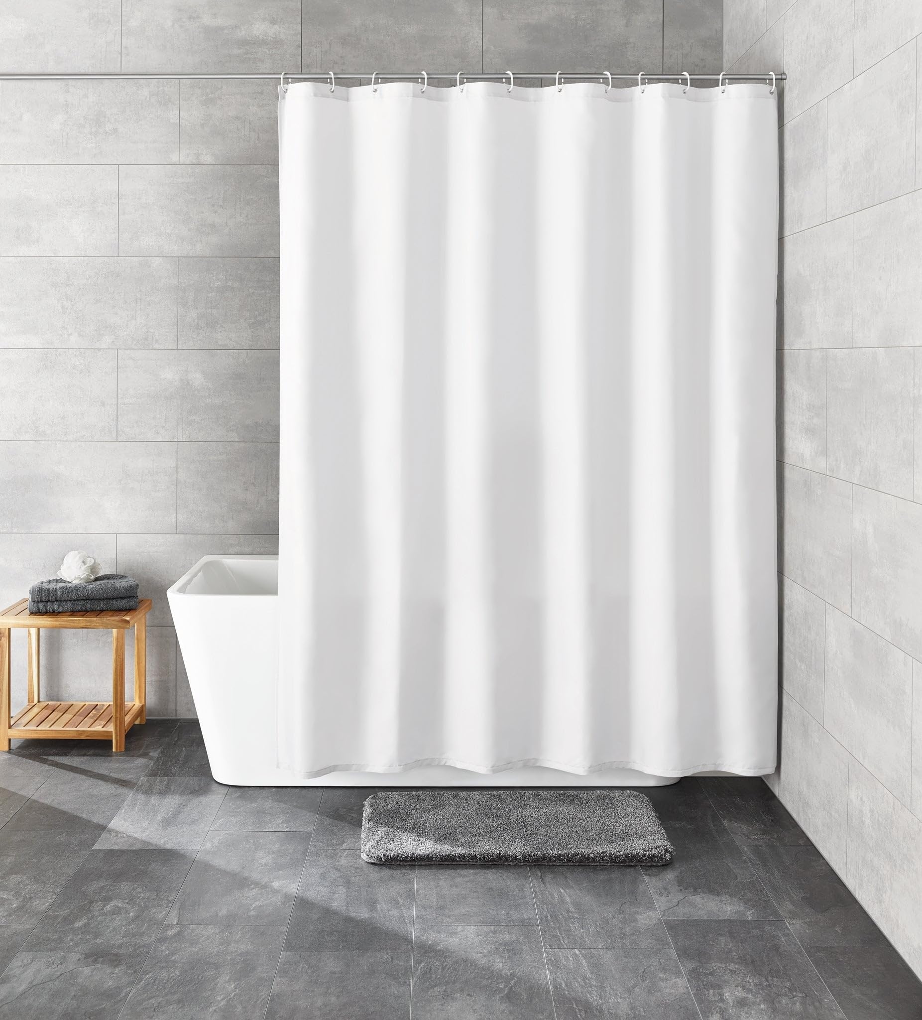 Kleine Wolke Zasłona prysznicowa Kito, poliester, śnieżnobiała, 120 cm x 200 cm