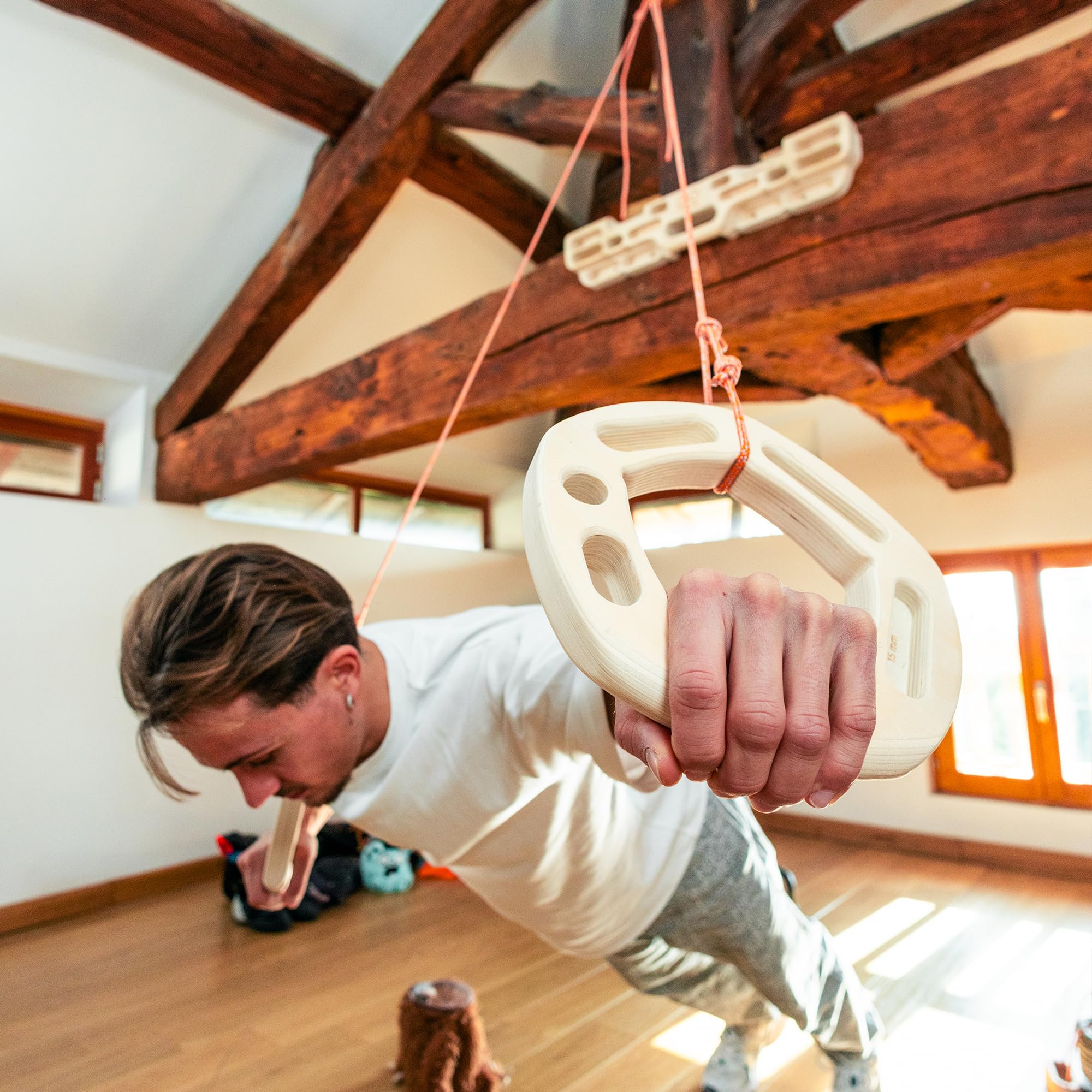 YY Vertical - Der Original Penta Evo Kletterhalter hält in Holz für Klettern, ideal für Heimtraining, passt sich der Klimmzugstange an, stärkt Ihre Finger