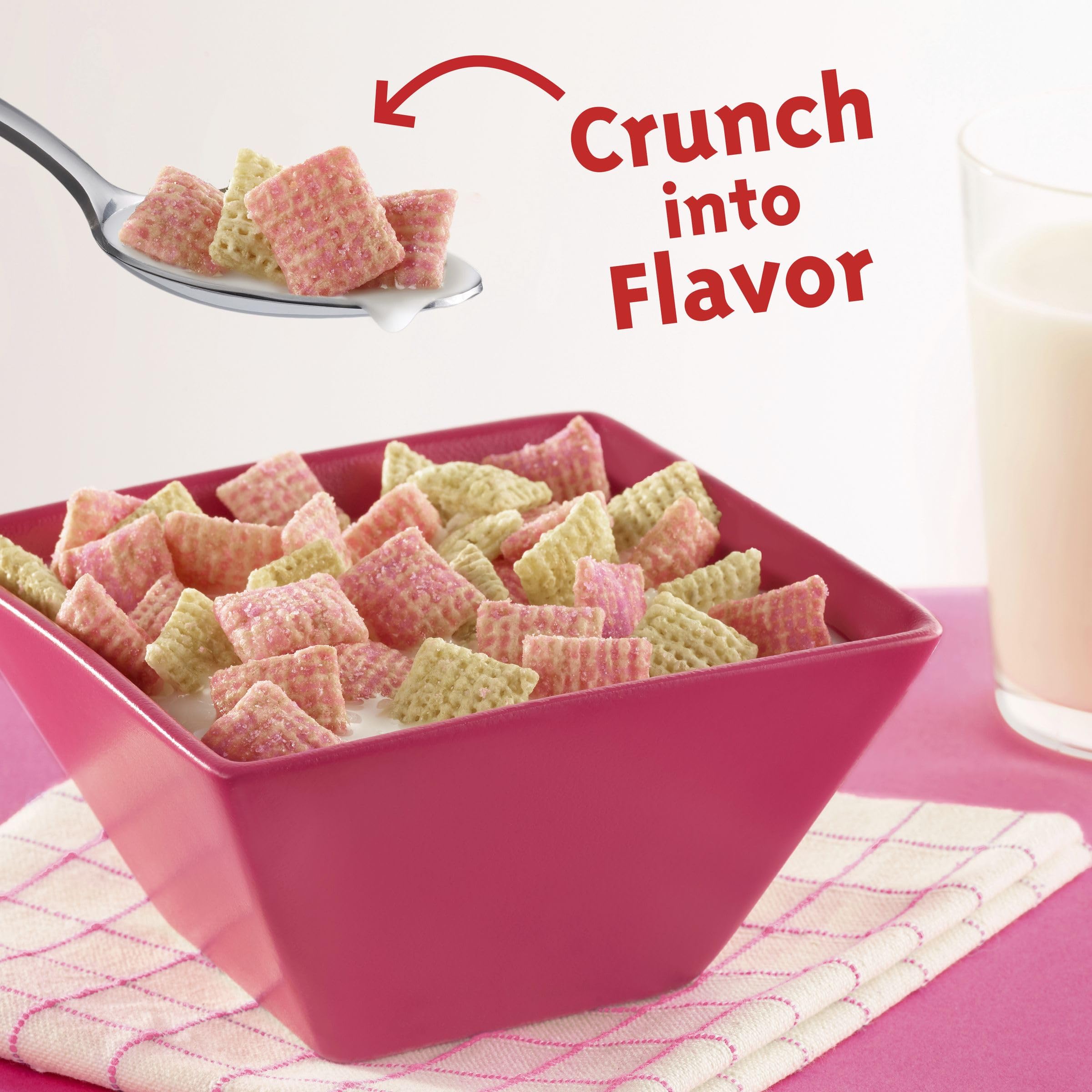Chex Cereal, queso de fresa y vainilla, cereal sin gluten, hecho de granos enteros, 350 ml