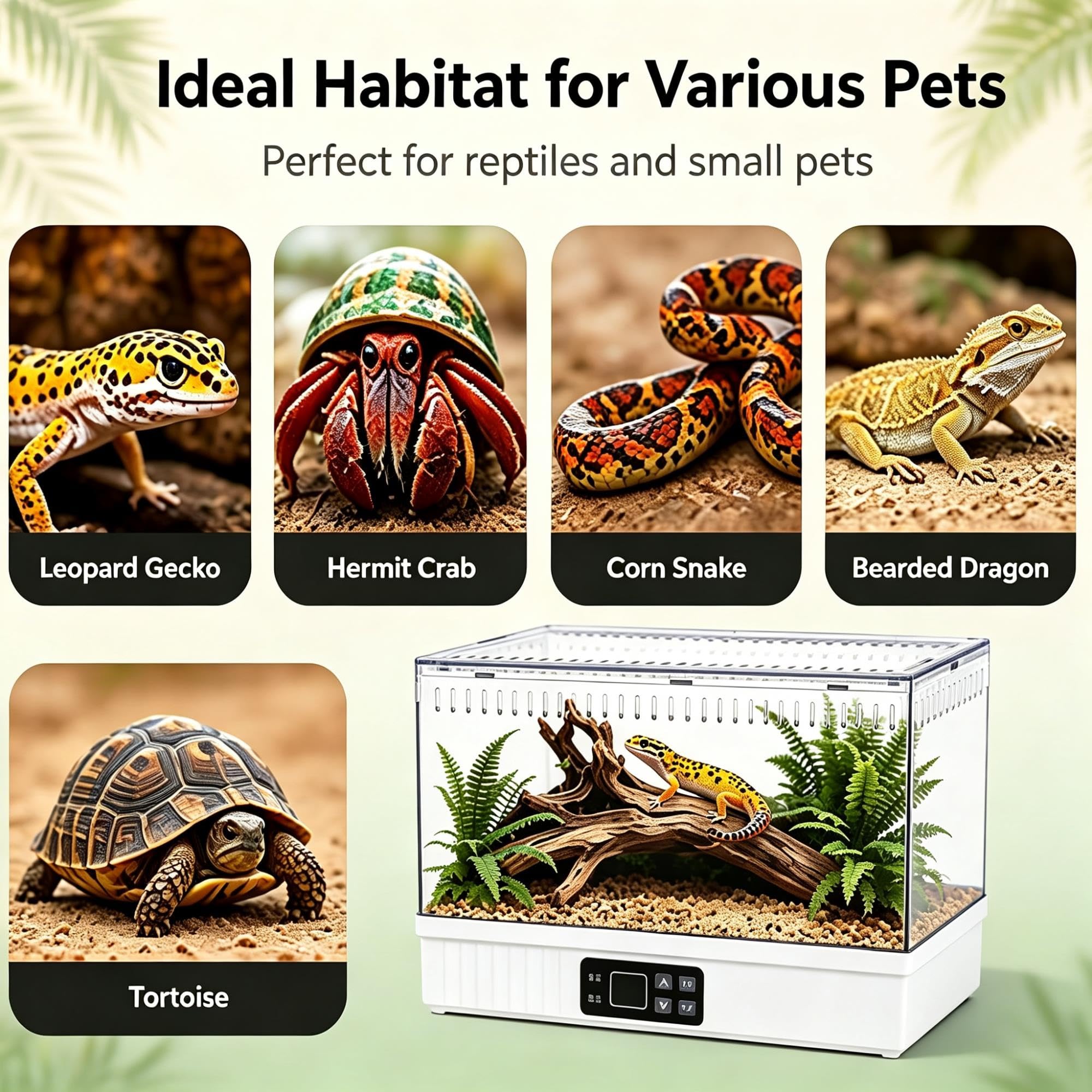 Podgrzewane Terrarium dla Gadów, Cyfrowa Kontrola Temperatury
