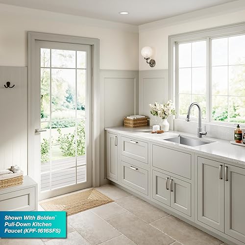 Miniatura 15 de Kraus - Standart PRO - KHU101-24L - Fregadero empotrado de 24 pulgadas y calibre 16, de una sola tina, para cuarto de lavado o de servicio, de radio