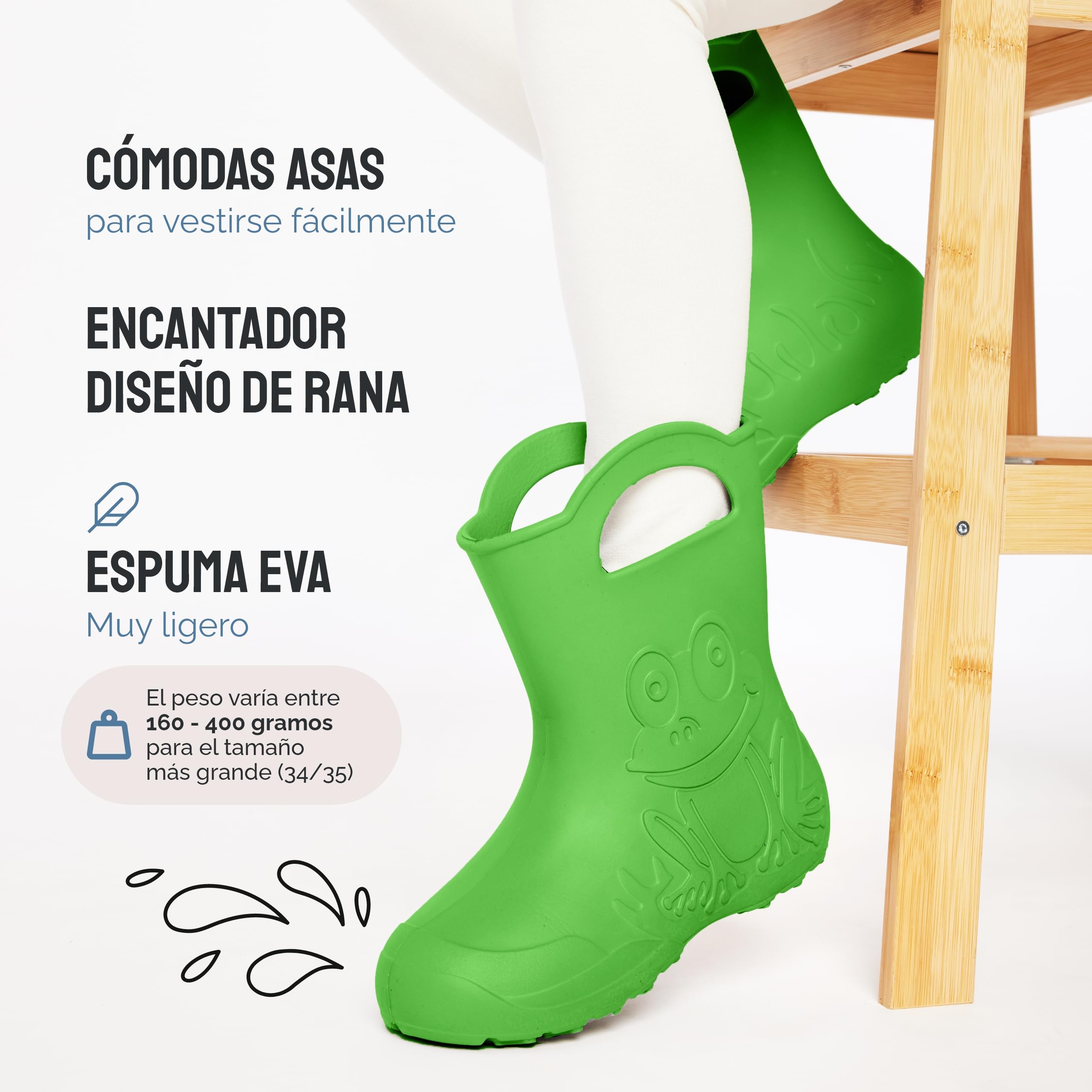 Ladeheid Botas Agua Niño y Niña EVA Unisex – Calzado de Lluvia Infantil Impermeable, Ligero, Cómodo y Divertido – Galochas de Goma Resistentes LA-CA-01
