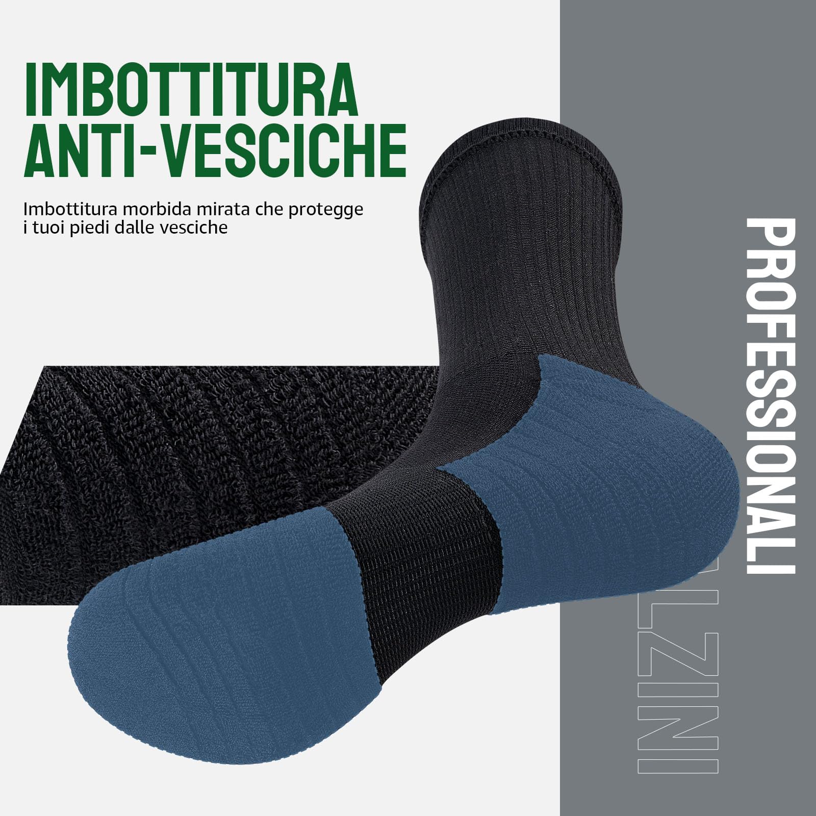 Alaplus Calzini Lunghi Uomo Donna 6 Paia, Calze lavoro in Cotone Traspiranti Antiscivolo, Calzini Sportive Uomo Estive Ideali per Running Trekking