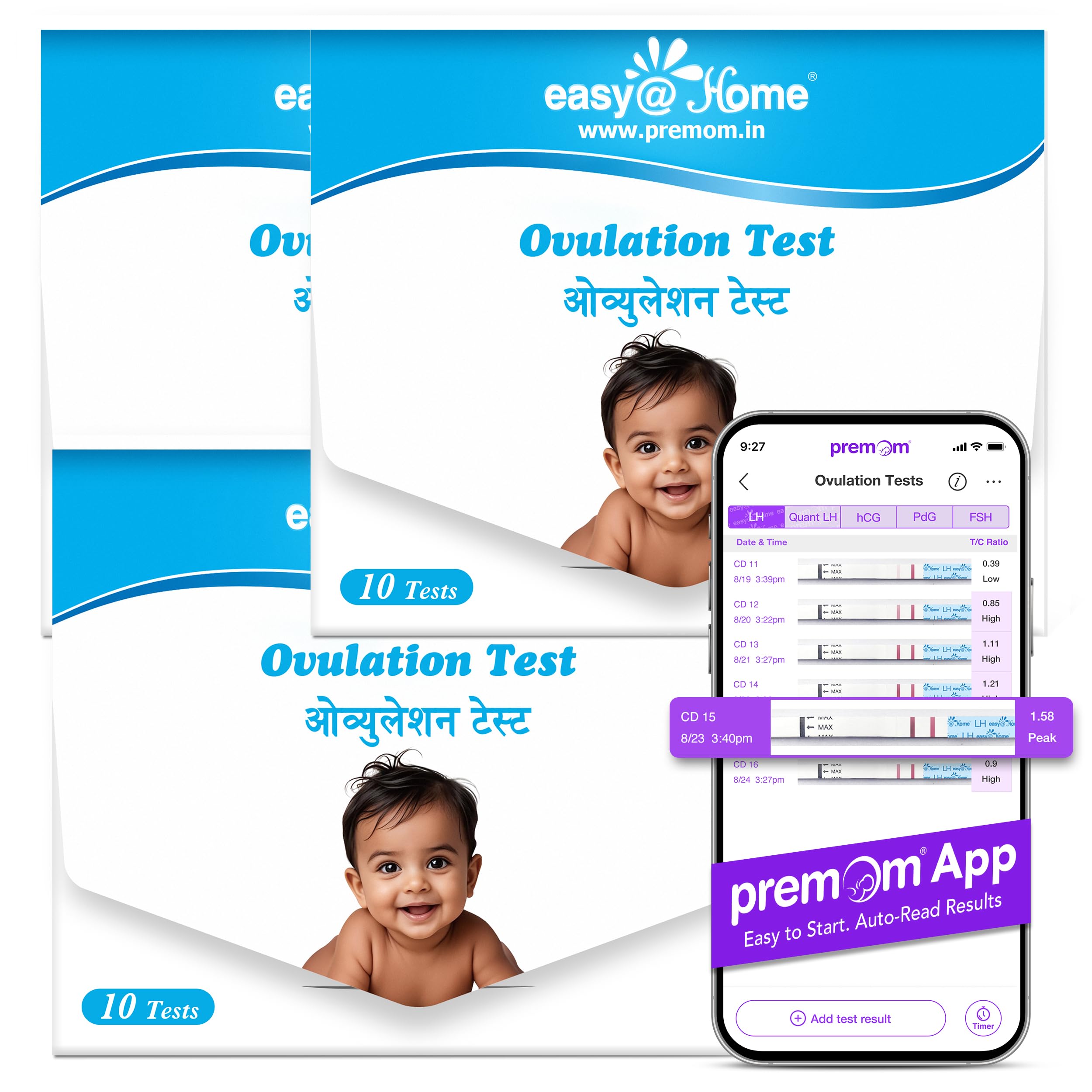 Easy@Home Ovulation Test Strips 10-Count (Pack of 3) Bundle, Easy to Use Fertility Monitor for Women, Detects LH Surge within 5 Minutes, Compatible with Premom Ovulation Tracker App-image-27