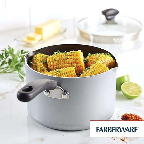 Miniatura 2 de Farberware Cookstart DiamondMax - Cacerola coladora antiadherente, apta para lavavajillas, 3 cuartos de galón, color plateado