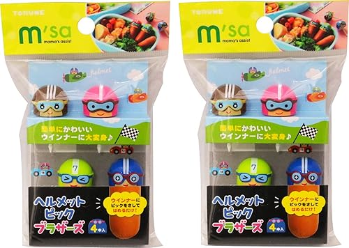 Torune Bento Picks Chara Valve Deco - Juego de casco para almuerzo, 4 x 2