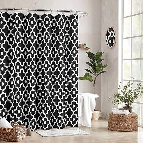 Miniatura 2 de Biscaynebay - Cortinas de tela texturizada a cuadros para baño