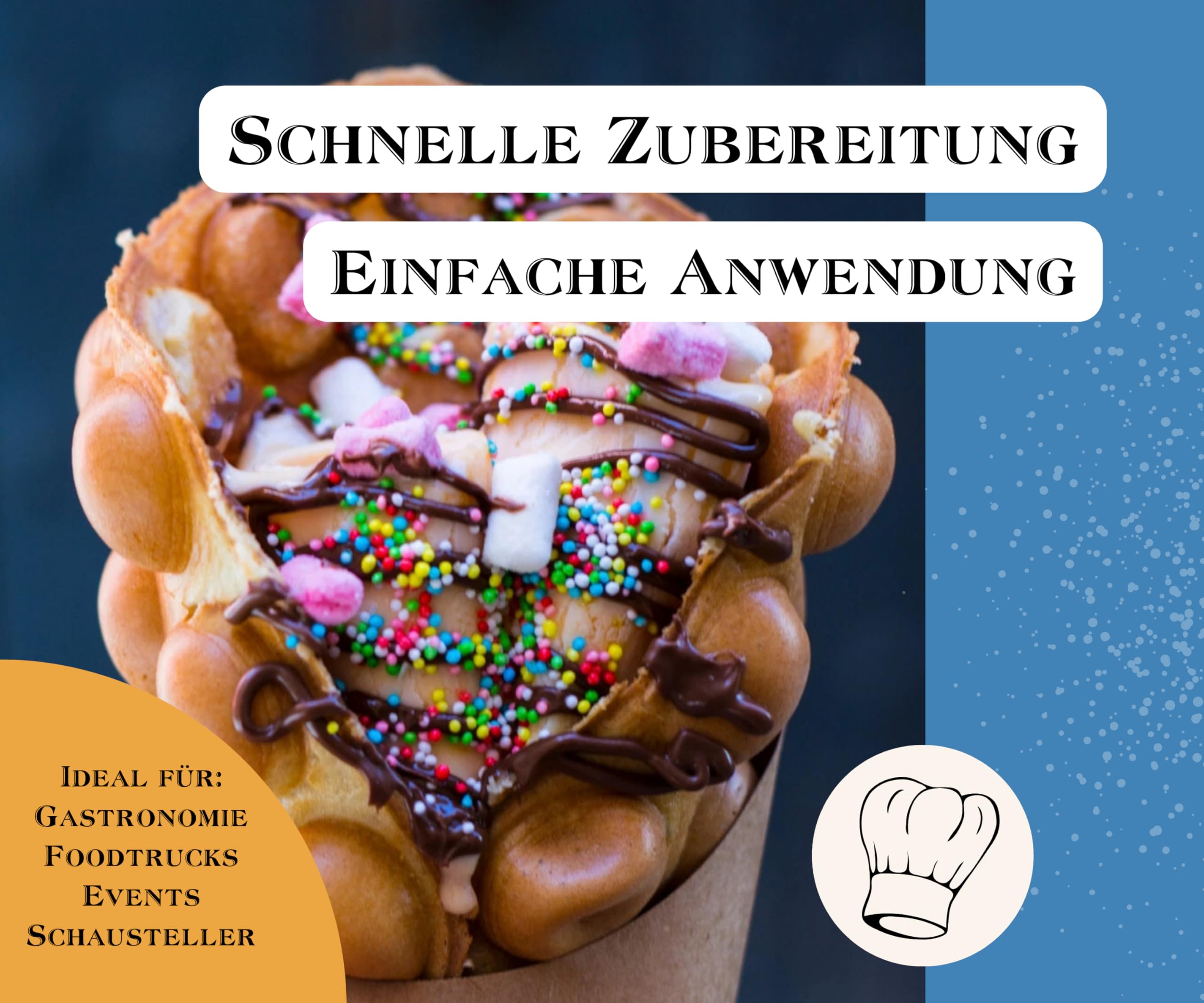 BEST BACK Bubble Waffel Backmischung 5 kg, 5er Pack (1kg)