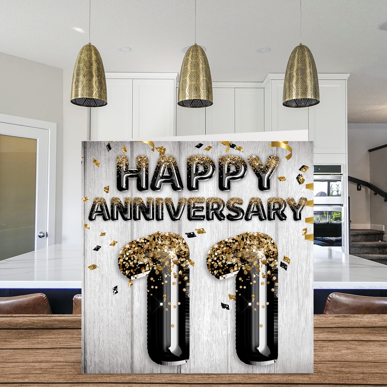 Ballons Noirs Et Dorés – Carte D'anniversaire De Mariage