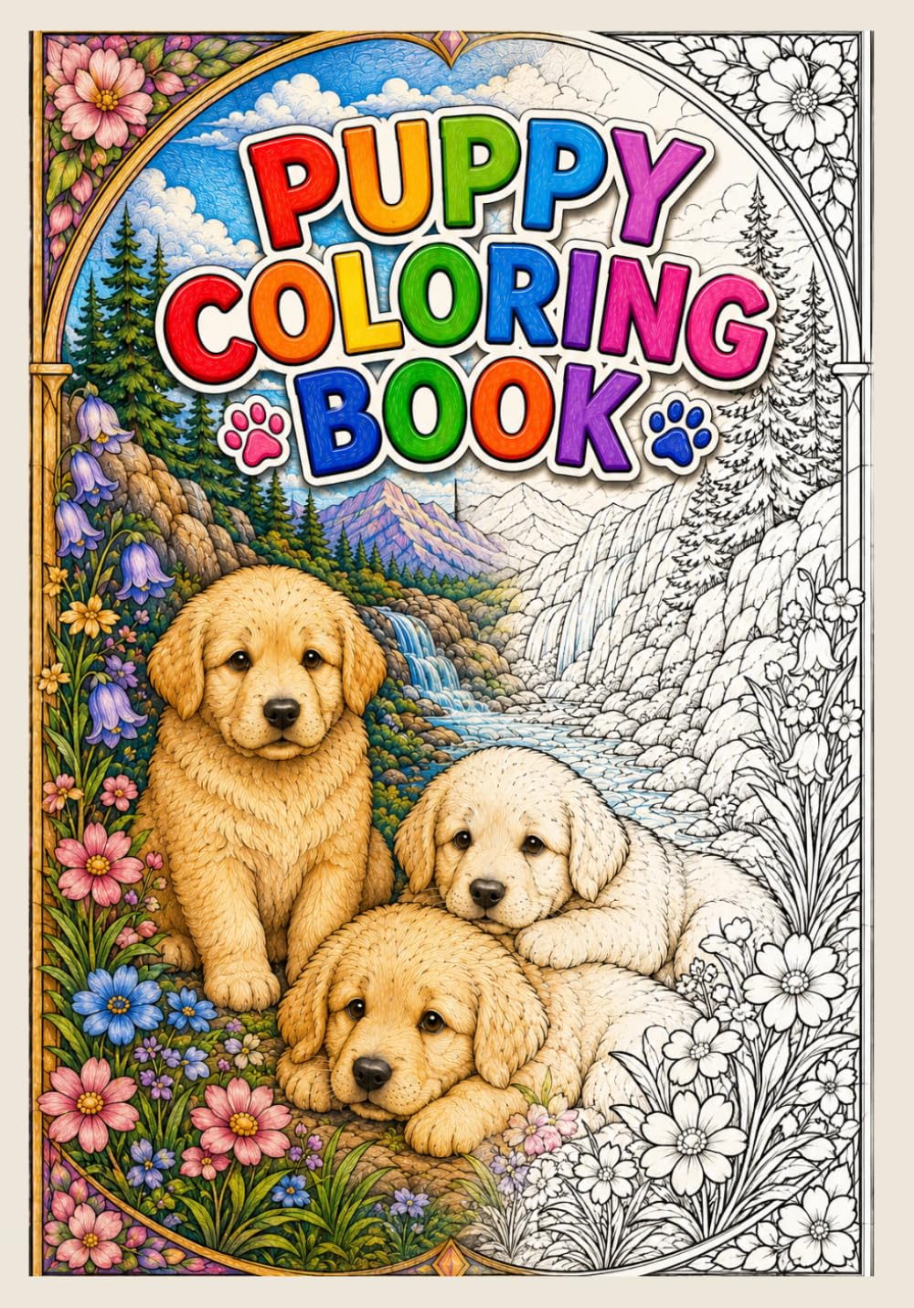 PUPPY Coloring Book: 60 Cozy and Whimsical Coloring Pages with Cute puppies and Beautiful Decorative. relaxing Coloring Pages for Adults, Teens, and ... Size: 7 x 10 in (Cozy Coloring Collection)