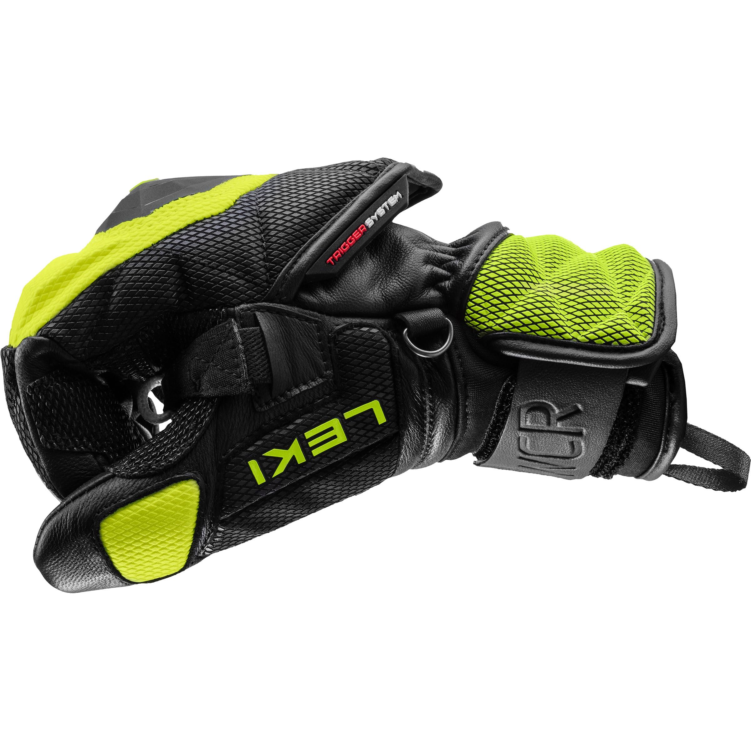 LEKI Dziecięce rękawiczki WCR Venom 3D, Black-Ice Lemon, 5