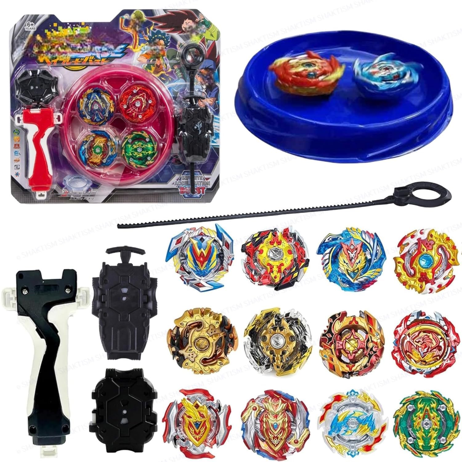 Kidoyz Metal Fusion Clash of Tornado Speed Top Stadium Battle with 4 Beys & 2 Launchers (4 Metal TOP and Plastic Stadium) (Gyro Warrior)-image-26