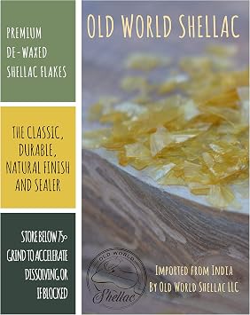 De-Waxed Garnet Shellac Flakes 1 lb. (16oz.) | Deep ruby finish, dark wood specialist, enhances mahogany & walnut woods, aged cherry look, French polish, non-toxic