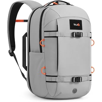 Tolaccea Laptop Backpack 30L 15.6 Inch Hand Luggage Business Travel Backpack lightgrey Classic