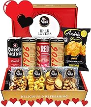 Valeli. Estrella Galicia Beer Basket Original Gift Gourmet Basket with Nuts and Snacks Gift for Him, Her, Friend, VALENTINE, Birthday, Father, Lovers (STAR GALICIA)
