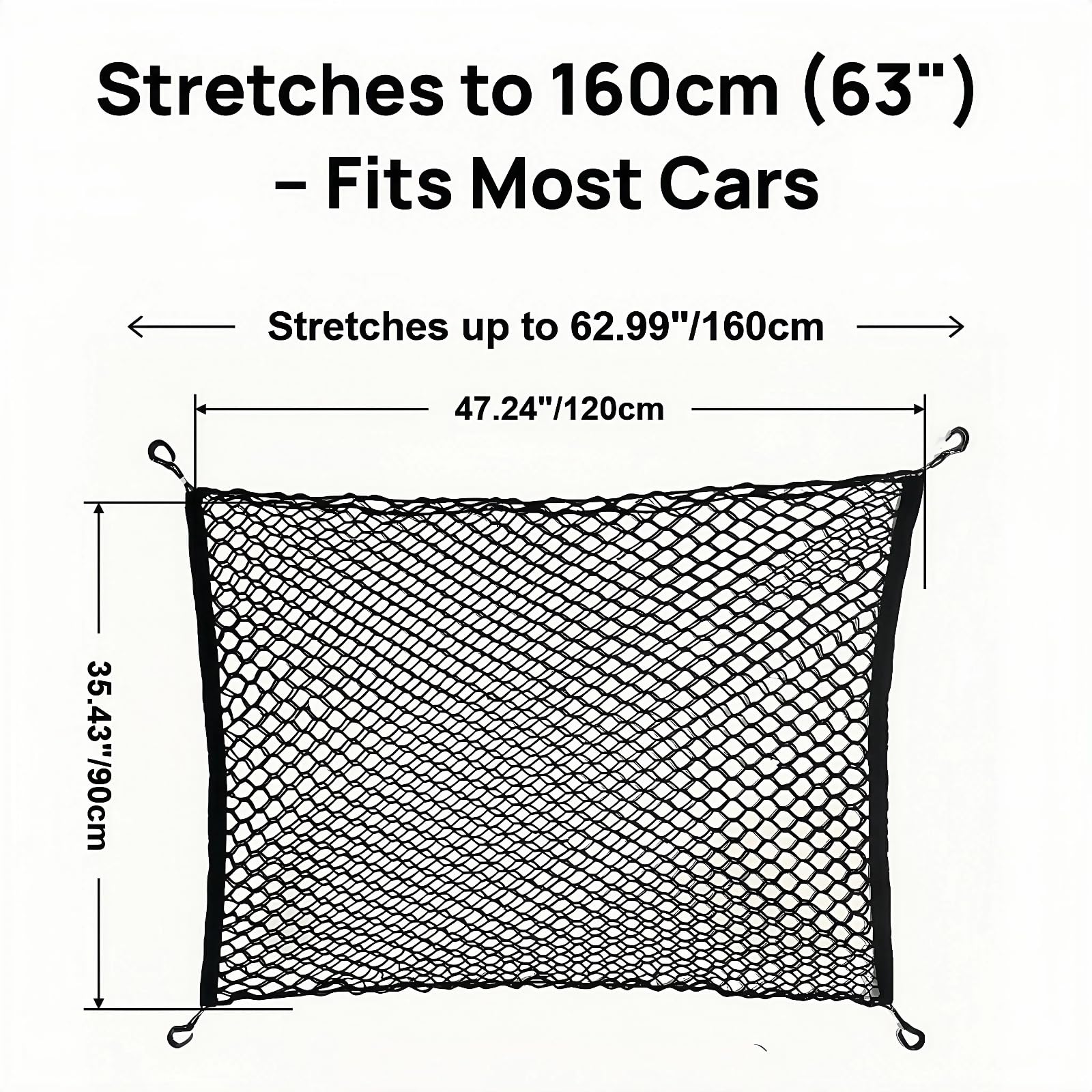 Vexillora Adjustable Car Barrier, Dual-Layer Mesh Boot Divider with Reinforced Hooks - Image 2