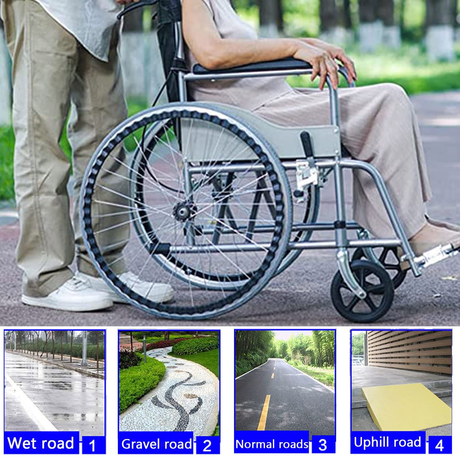 Koło przednie do wózka inwalidzkiego, 2 szt. kół przednich do wózka inwalidzkiego, pełne opony przednie, chroni podłogi, koło 6/7/8 cala, łożysko 5/16 cala, do wózków inwalidzkich, balkoników, chodzik