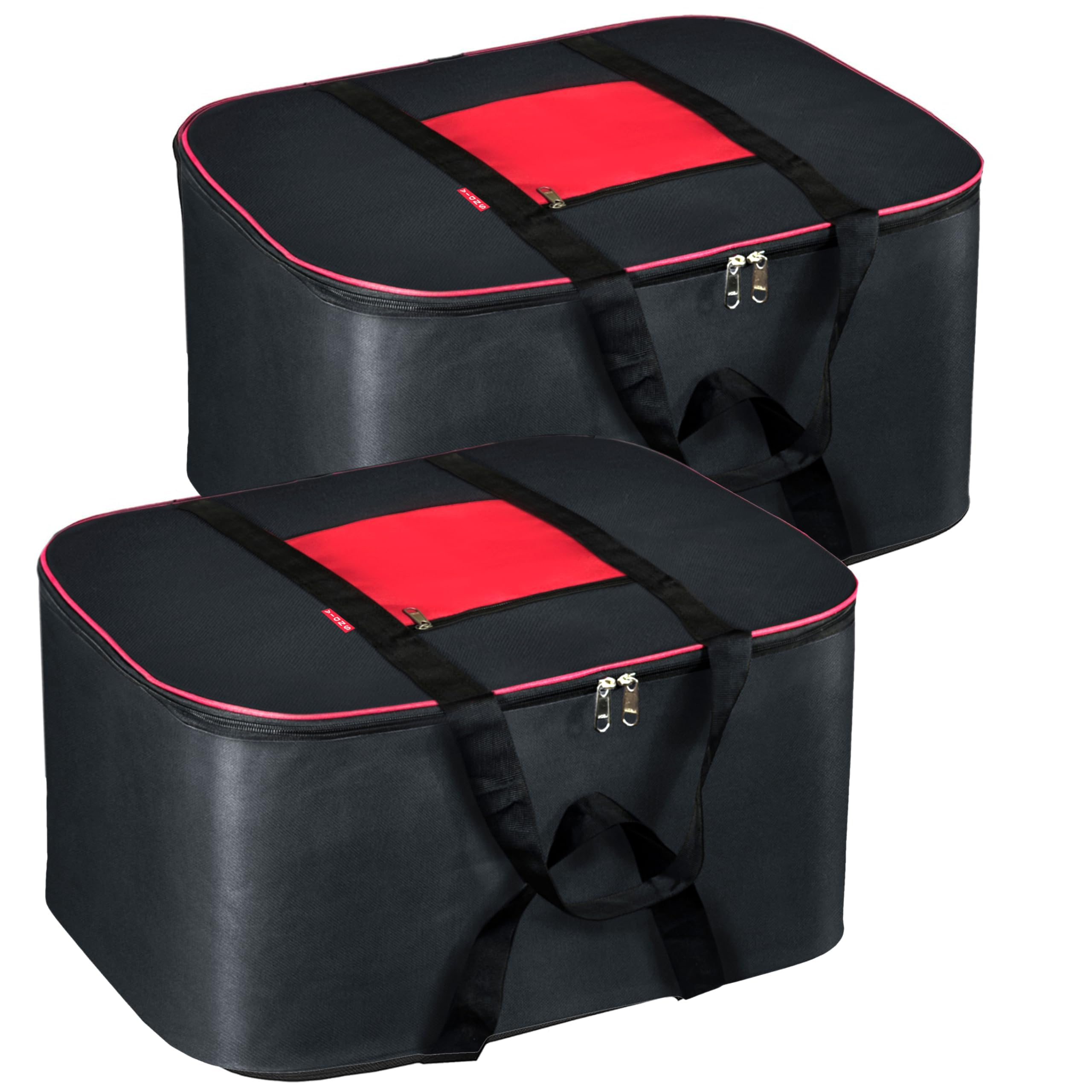 SNDIA 2 Pack Nylon Big Moisture Proof Underbed Storage Bag For Clothes Large (54 x 46 x 28 cm) - Black Rectangular