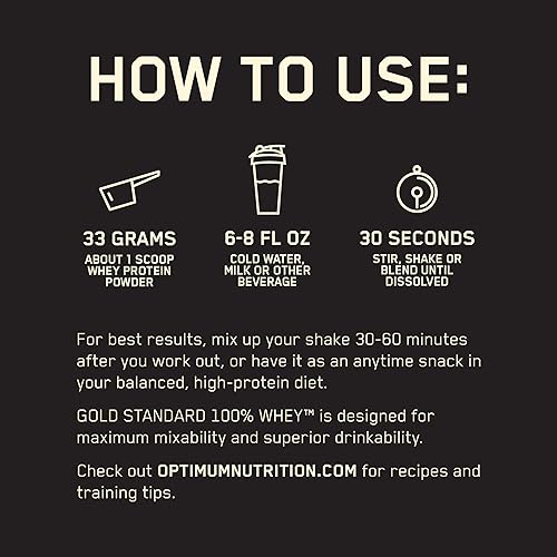 Miniatura 5 de Optimum Nutrition Gold Standard 100% proteína de suero en polvo, crema de vainilla francesa, 5 libras (el embalaje puede variar)