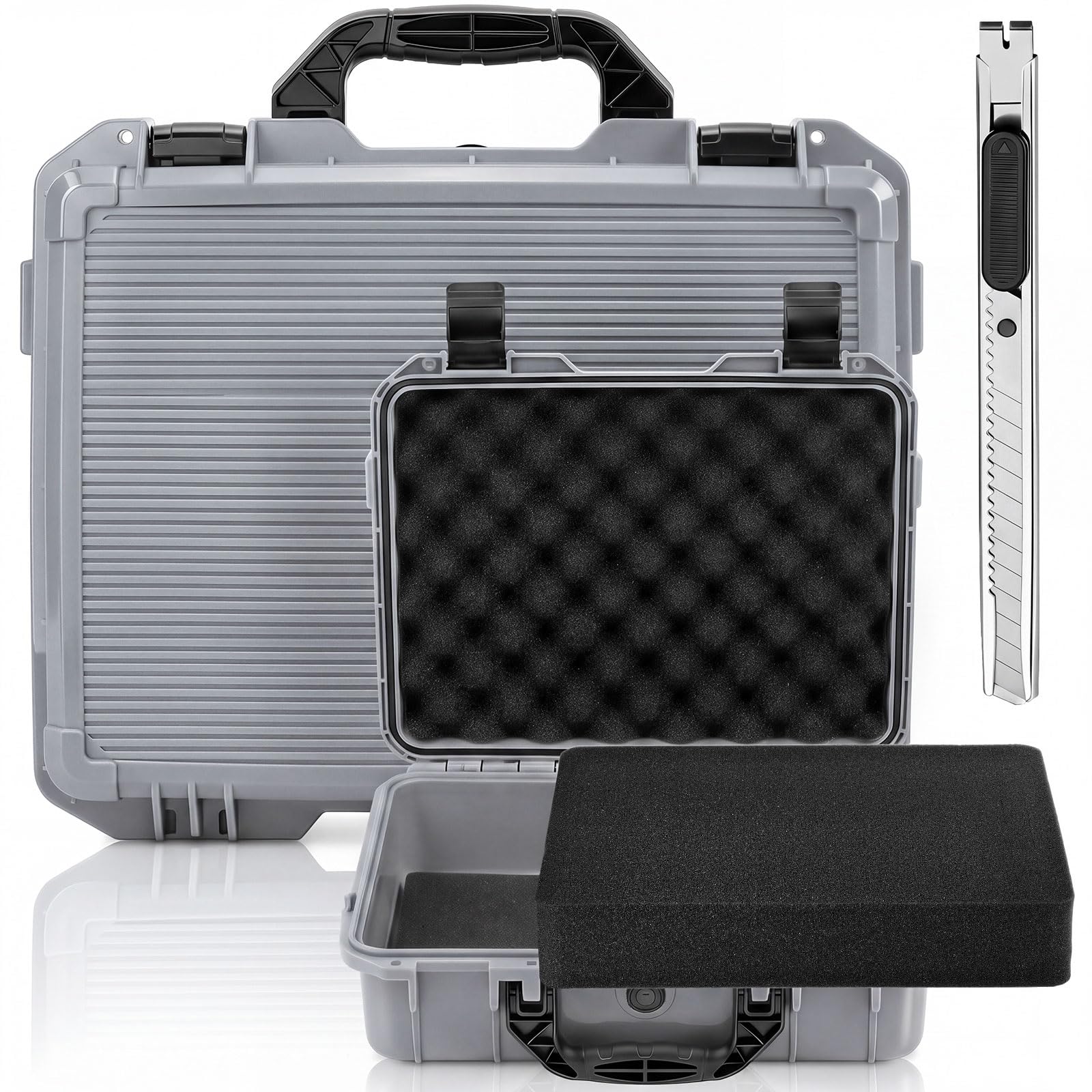 Relaxweex 10.04 x 7.87 x 3.54 Inch Hard Case, Grid Shell, Gray