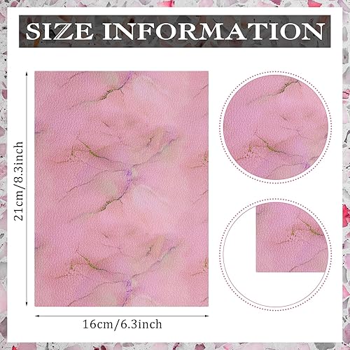 Miniatura 3 de Honoson 15 hojas de cuero sintético de 8.3 x 6.3 pulgadas, hojas de tela de cuero sintético coloridas de verano para suministros de decoración