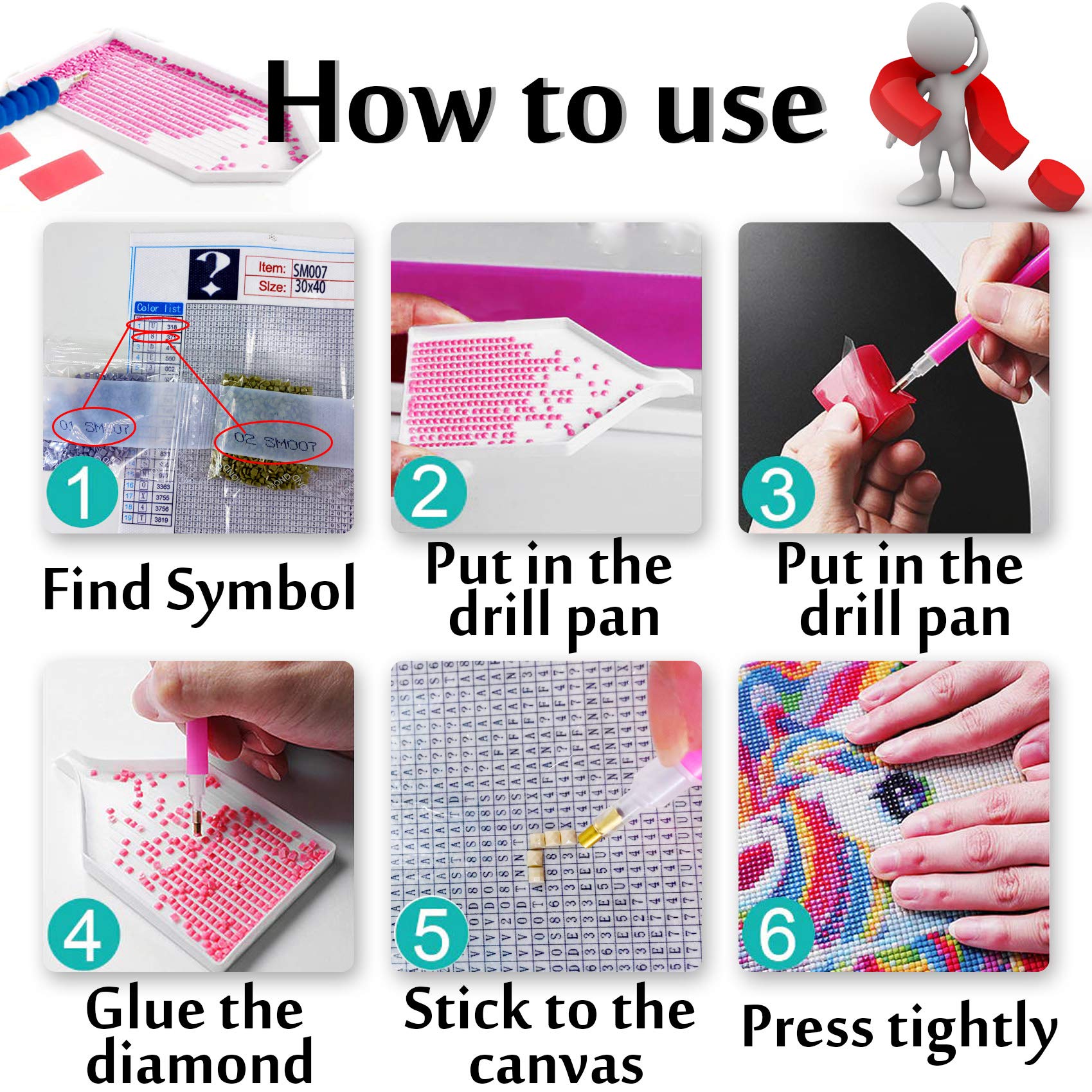 Henair 5D Mystery Diamond Painting Tier Kits Fu00fcr Erwachsene, Surprise DIY Mysterious Diamant Painting Bilder Set Full Square Drill Basteln Nach Zahlen Strass Kreuzstich Stickerei Fu00fcr Zuhause Dekor