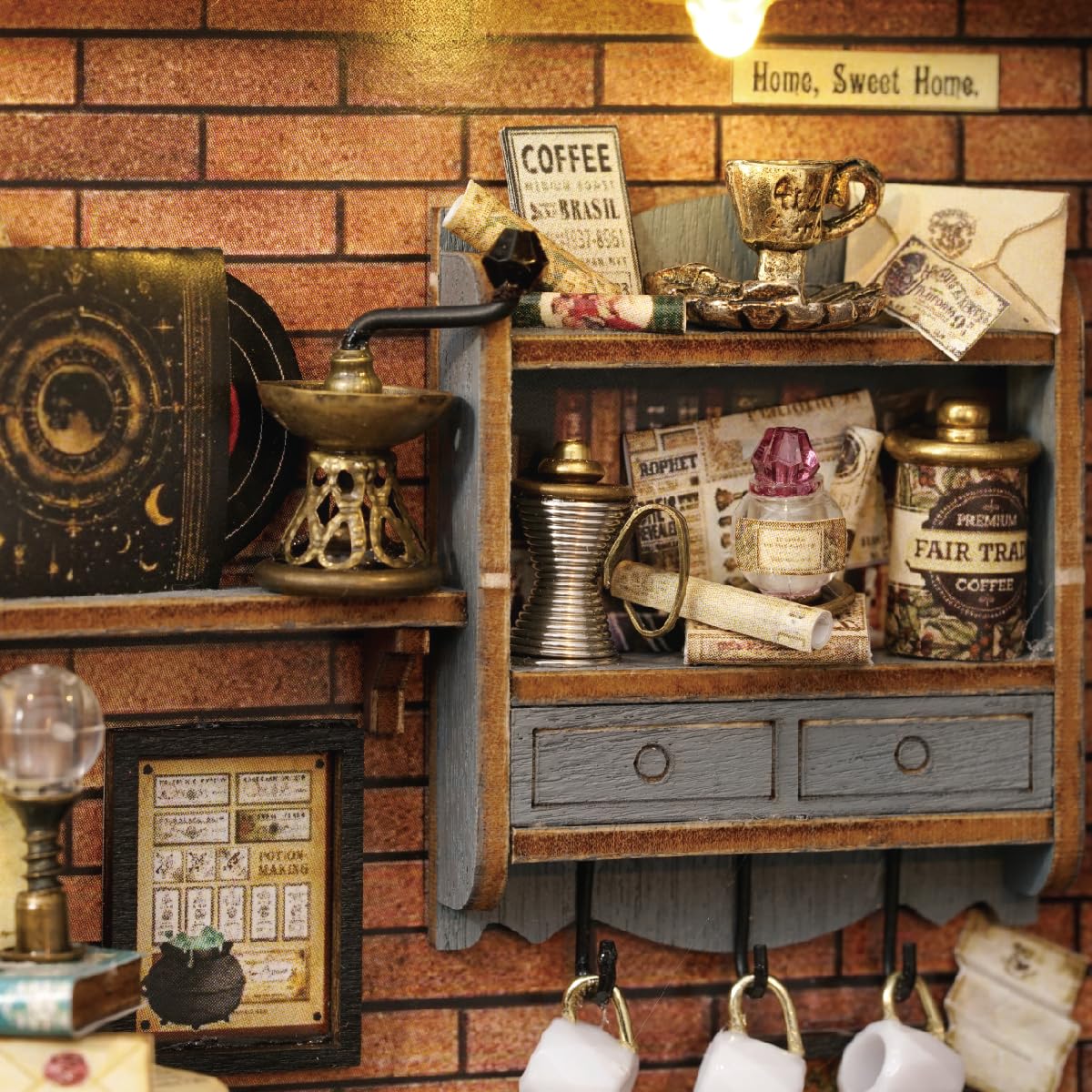 CUTEROOM Miniaturowy domek dla lalek "zrób to sam" z drewna – kreatywny zestaw modelarski dla dorosłych i nastolatków – mini kawiarnia 3D do samodzielnego zbudowania – dekoracyjny prezent