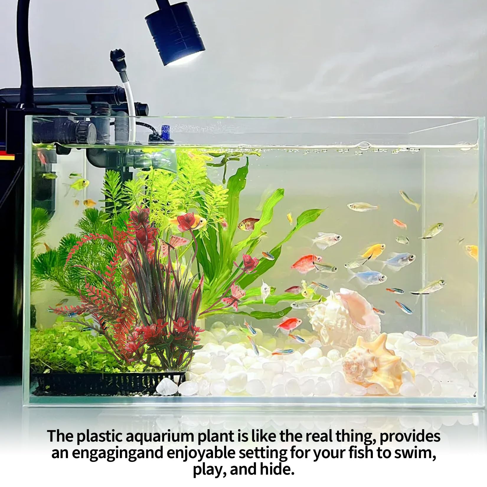 11 Pcs Plante Aquarium Artificielle, Decoration Aquariums, Plantes Aquariums en Plastique pour décoration Accessoires Aquariums(Couleurs variées)