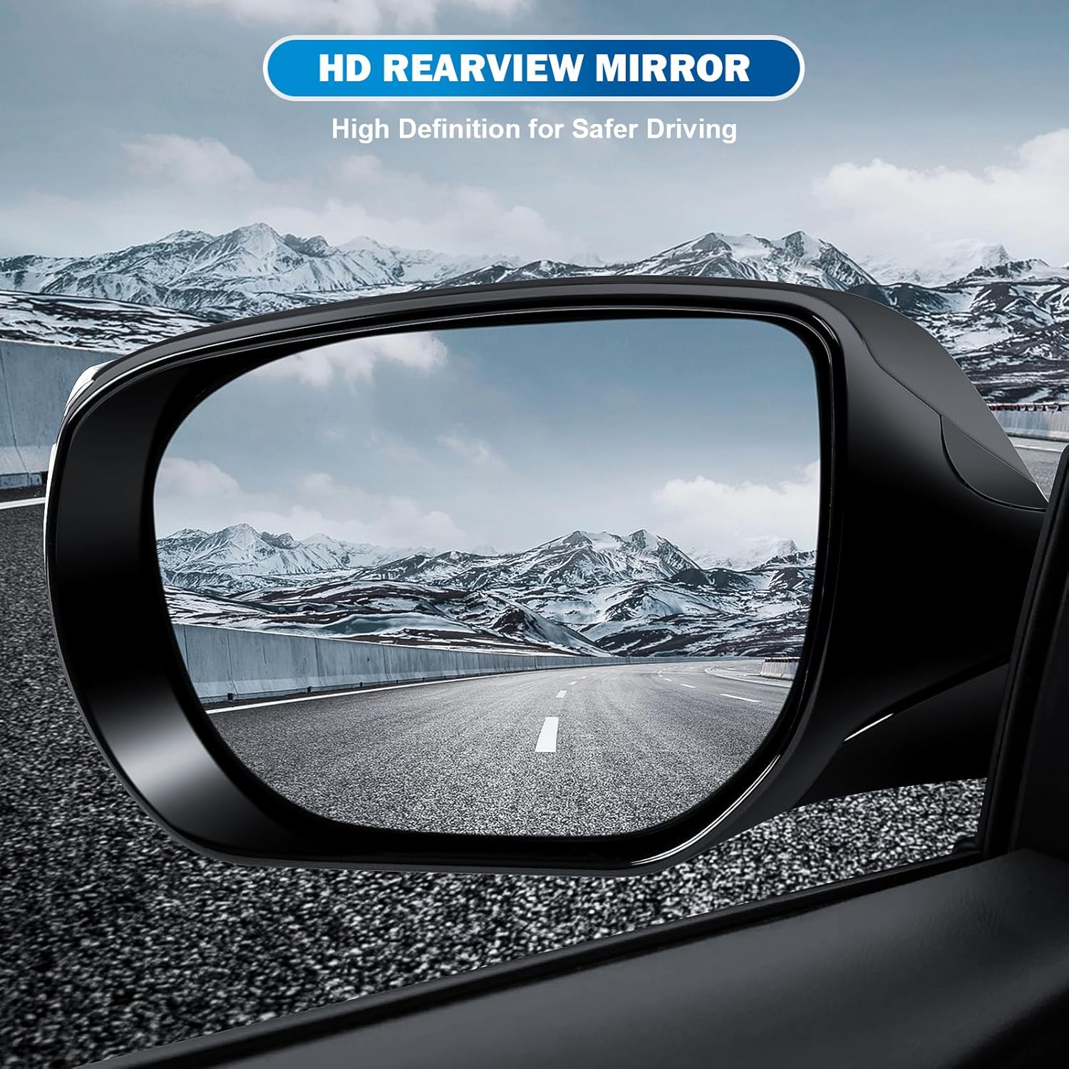 Left Driver Side Mirror Fit for 2013-2018 Hyundai santa Fe Sport, Rear View Mirror with Manual Folding, Power Glass, Heated, Turn signals and Can be DIY Paintable, Replace HY1320201 (6 Pins, Black)