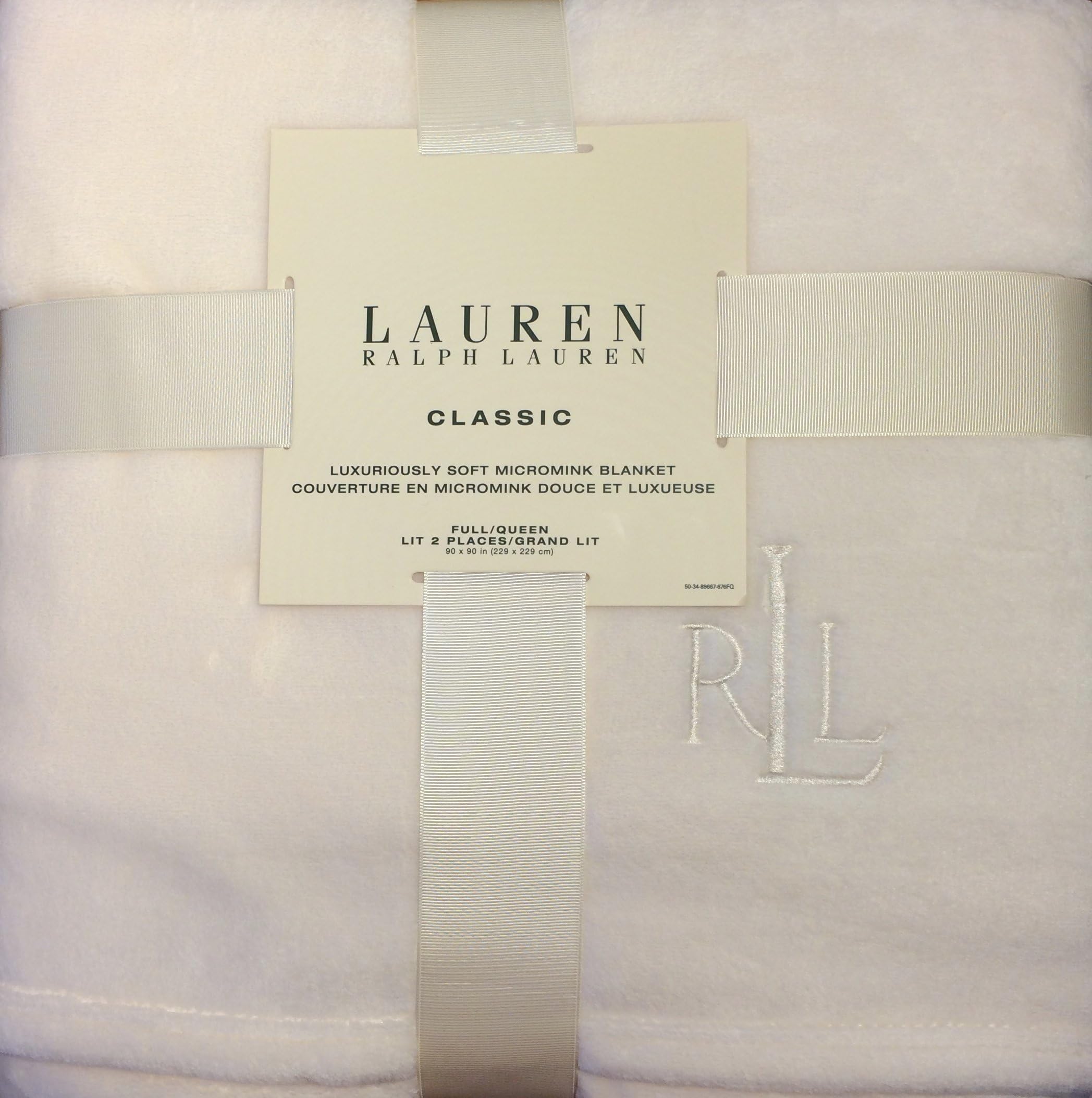Lauren Ralph Lauren Classic Micromink Blanket Taupe Gray