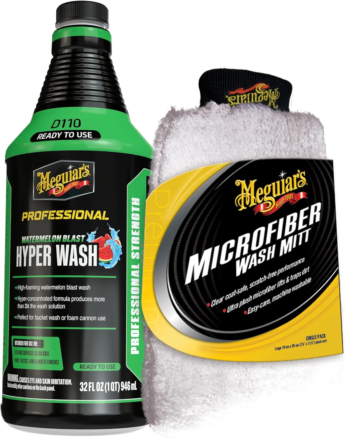 Meguiar's Professional Watermelon Hyper Wash + Microfiber Wash Mitt Bundle