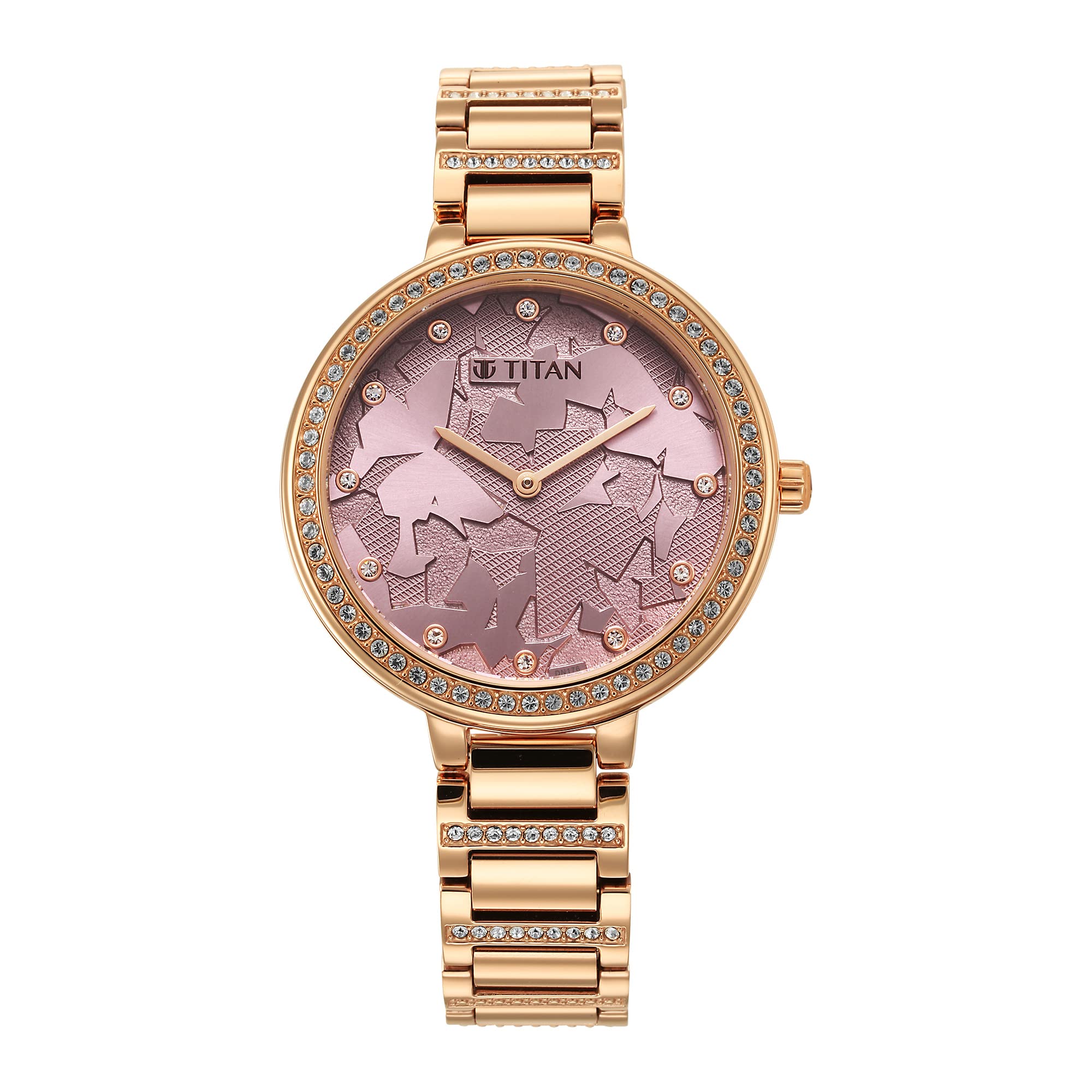 Titan Womens Analog Pink Dial Gold Band Stainless Steel Watch (B0BQ7627T7) Amazon Price History, Amazon Price Tracker