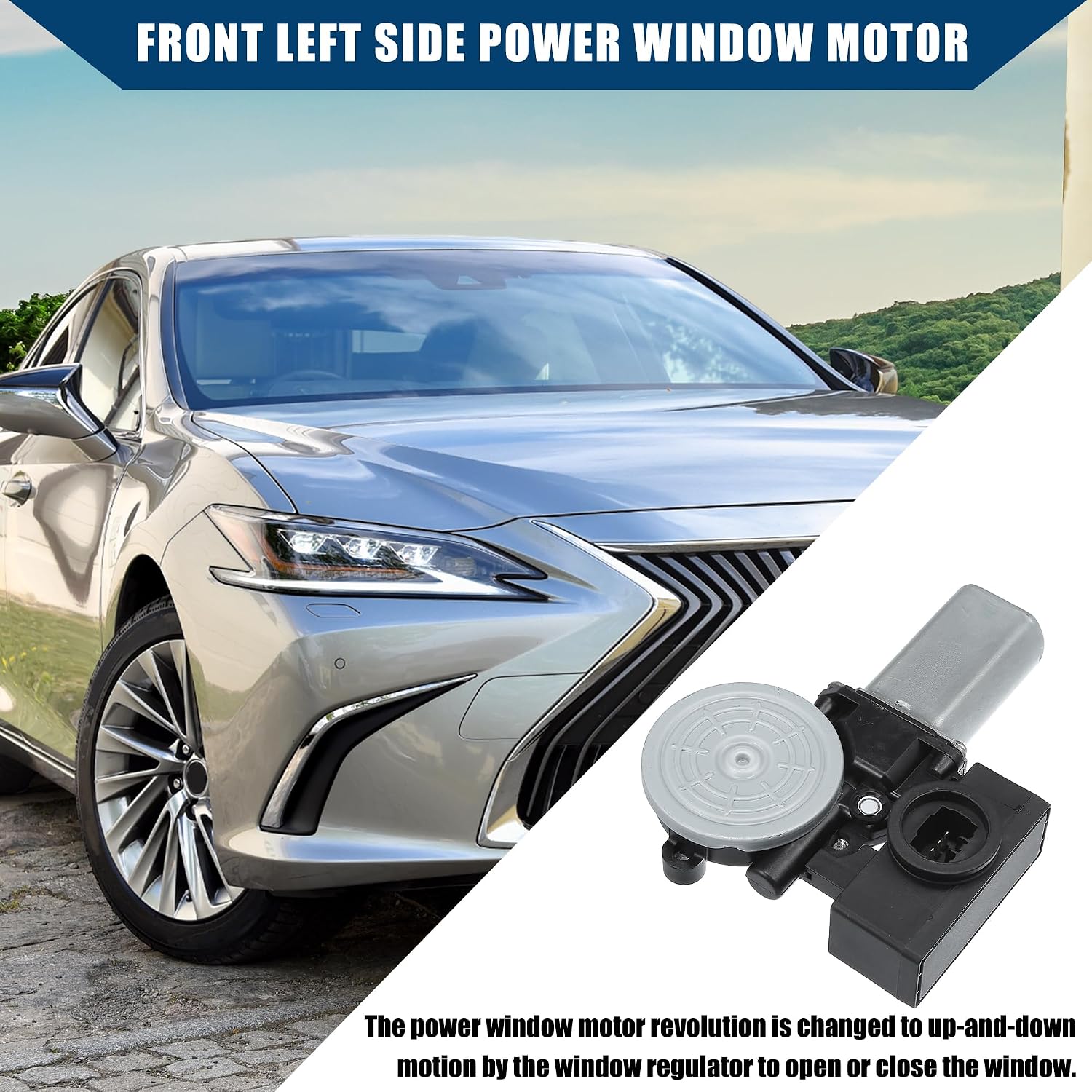 No 85720-33140 / Front Left Side/Power Window Motor for Lexus ES300 2002-2003 for Lexus ES330 2004-2006 / Window Lift Motor/Durable/Metal / 1 Pcs/Black