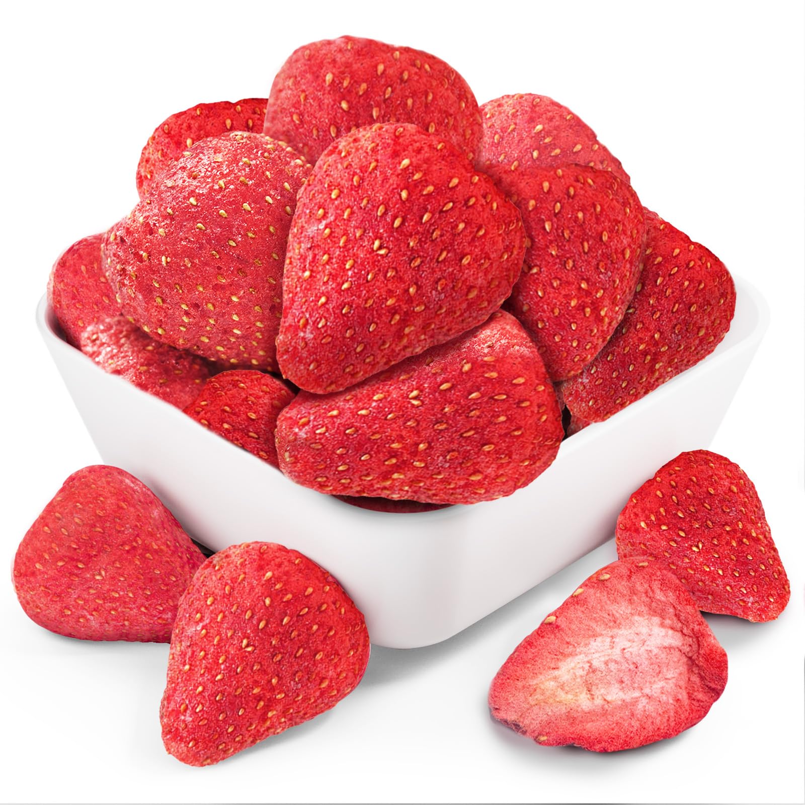 Whole Freeze-Dried Strawberries - 6.7 oz / 190g | Single-Ingredient | Select Harvest Freeze-Dried Fruit in Bulk | No Sugar Added, No Artificial Colors Added | Perfect for Oatmeal, Cereal, Yogurt & Baking Toppings (6.7oz)