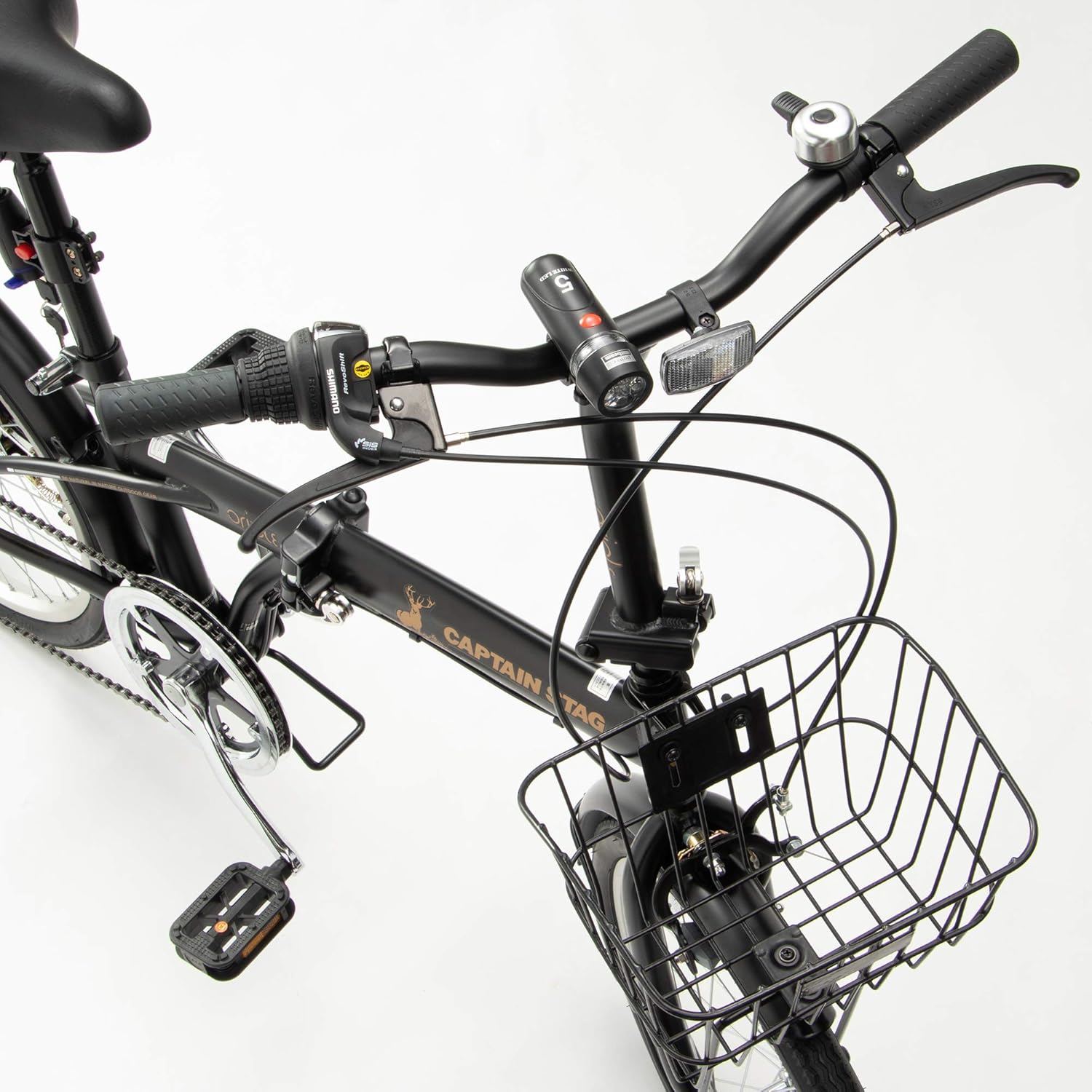 キャプテンスタッグ(CAPTAIN STAG) Oricle オリクル 20インチ 折りたたみ自転車 [シマノ6段変速/バッテリーライト/ワイヤー錠/前後泥よけ] 標準装備 FDB206 【マットブラック/マットベージュ】 YG-1087/YG-1381