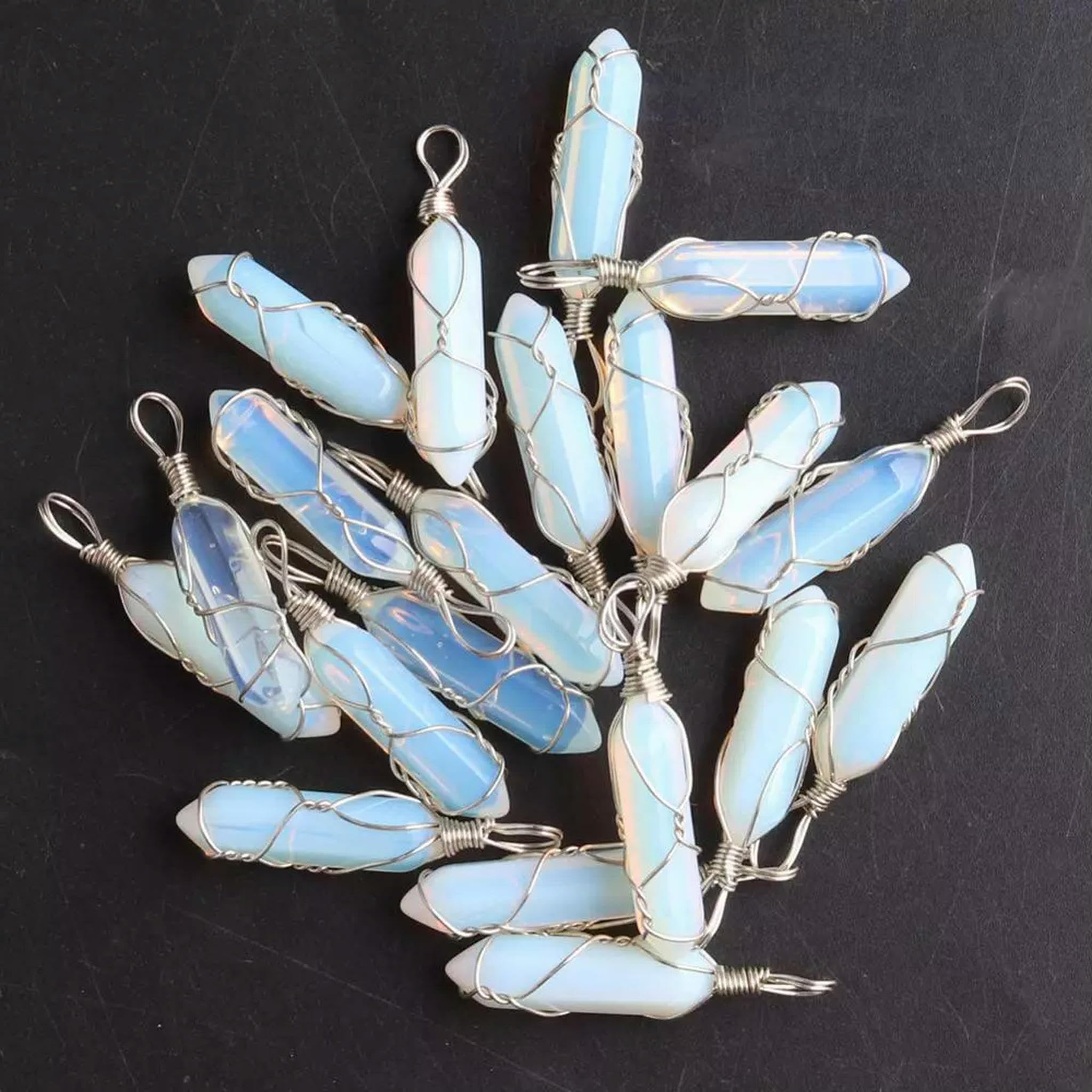 Pendentifs hexagonaux en opale prêts à monter pour créer sans perdre de temps | Lot de 50