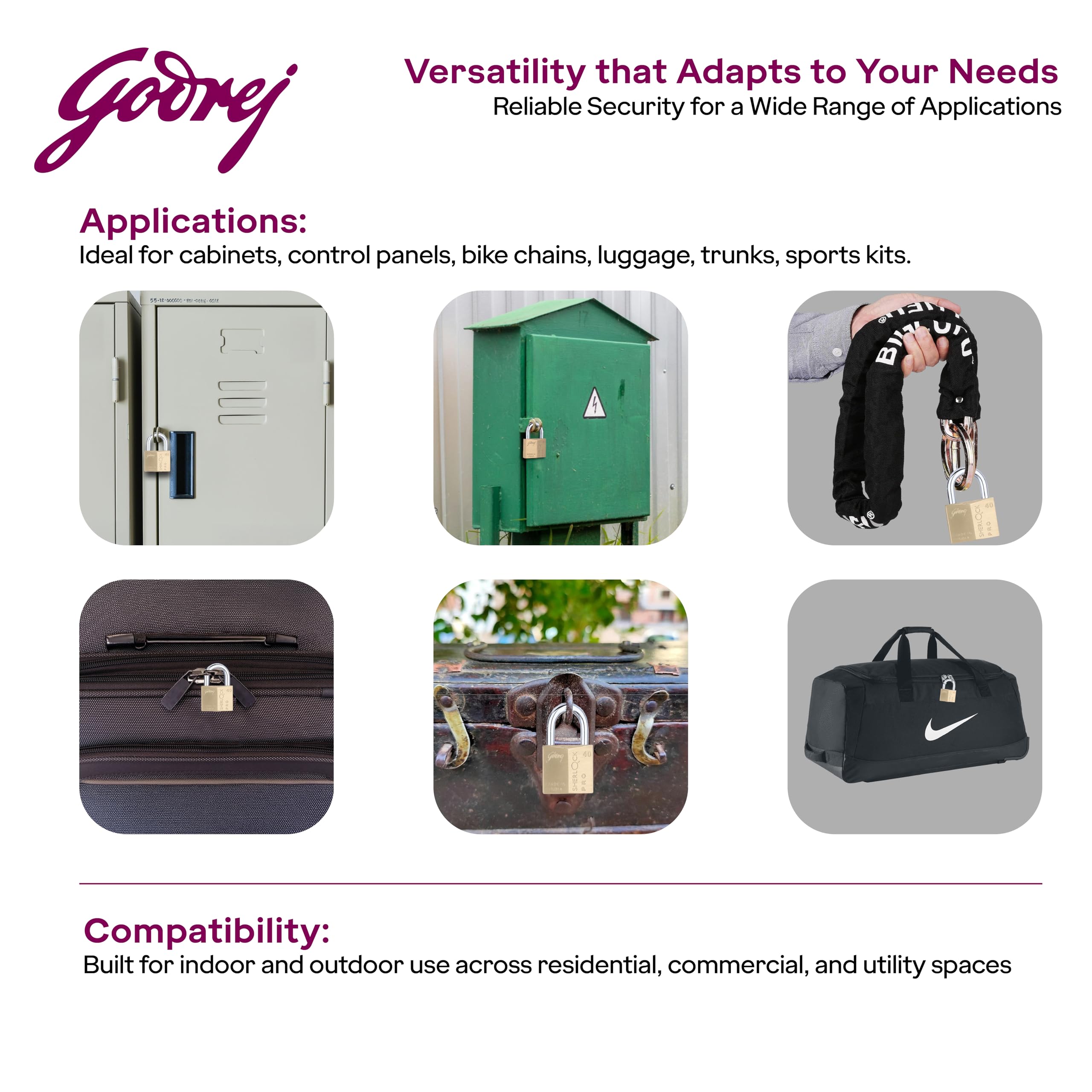 Godrej Sherlock Pro Padlock - 40mm with 3 Keys -7 Godrej Sherlock Pro Padlock - 40mm with 3 Keys -7