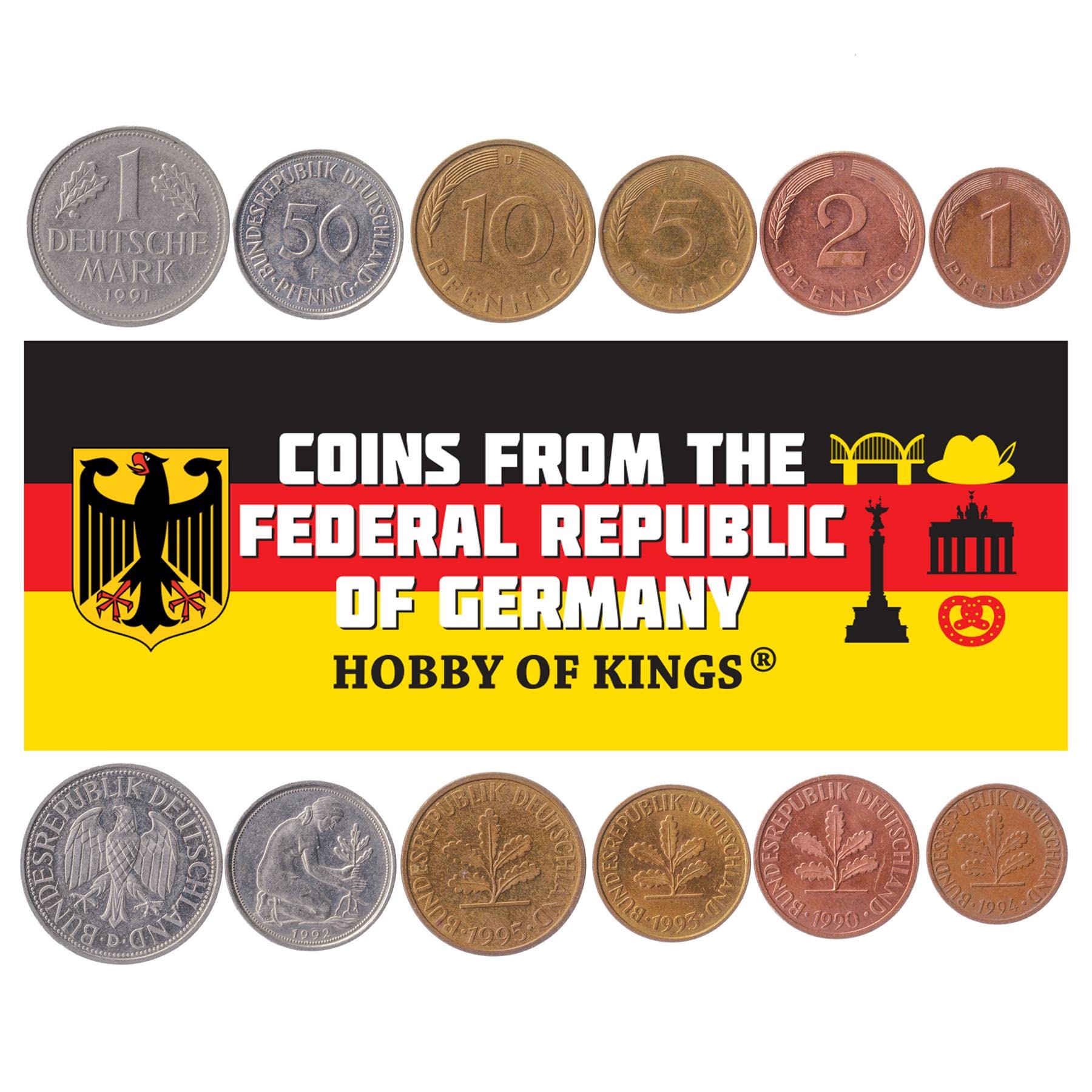 Amazon.com: 6 Coins from Germany | German Coin Set Collection 1 2