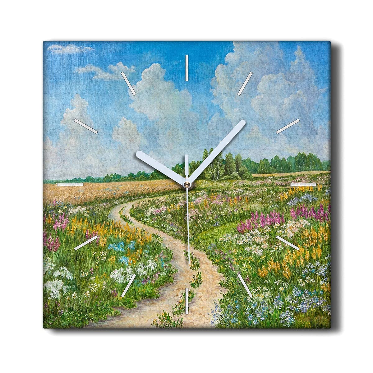 Horloge Murale sans tic-tac Coloray Silencieuse pour Salon Motif Arbre Ciel 30x30
