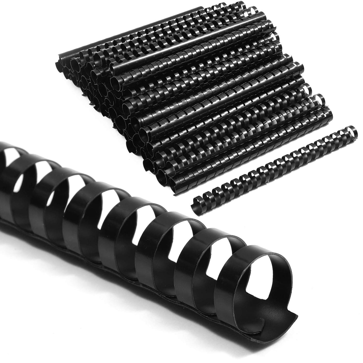 Spiral Binding Combs, Plastic Comb Binding Spines (20mm, Black, Plastic