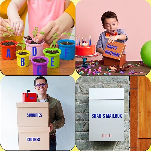 Miniatura 5 de Llewyn 780 piezas de 10 hojas de calcomanías de letras, calcomanías de vinilo con números de buzón, calcomanías autoadhesivas impermeables para