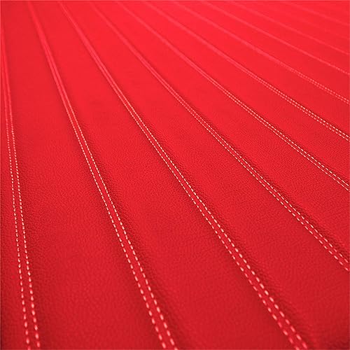 Miniatura 3 de FH Group F16500RED-32 Forro de carga automotriz rojo de lujo resistente de cuero sintético a rayas planas multiusos que se adapta a la mayoría de
