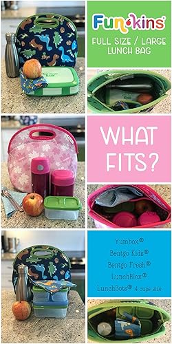 Miniatura 6 de Funkins - Lonchera aislada para niños, espaciosa, duradera, lavable a máquina, calidad premium, bolsillo interior y etiqueta de nombre, fácil de