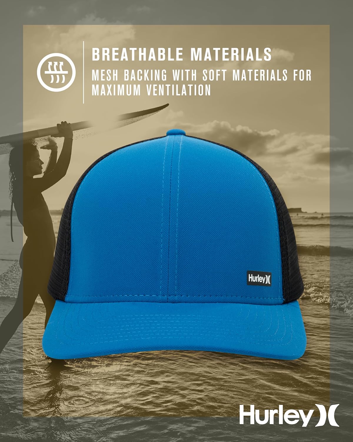 Hurley Men's Caps - H2O-Dri League Baseball Caps for Men with Snapback Closure - Classic Mens Trucker Hats (S-XL) - Image 4