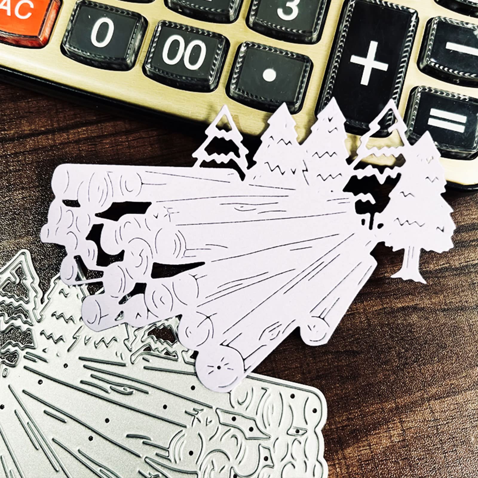 Set 8 Fustelle In Metallo Per Scrapbooking - Motivi Auto E Albero Di Natale, Stencil Per Goffratura E Biglietti