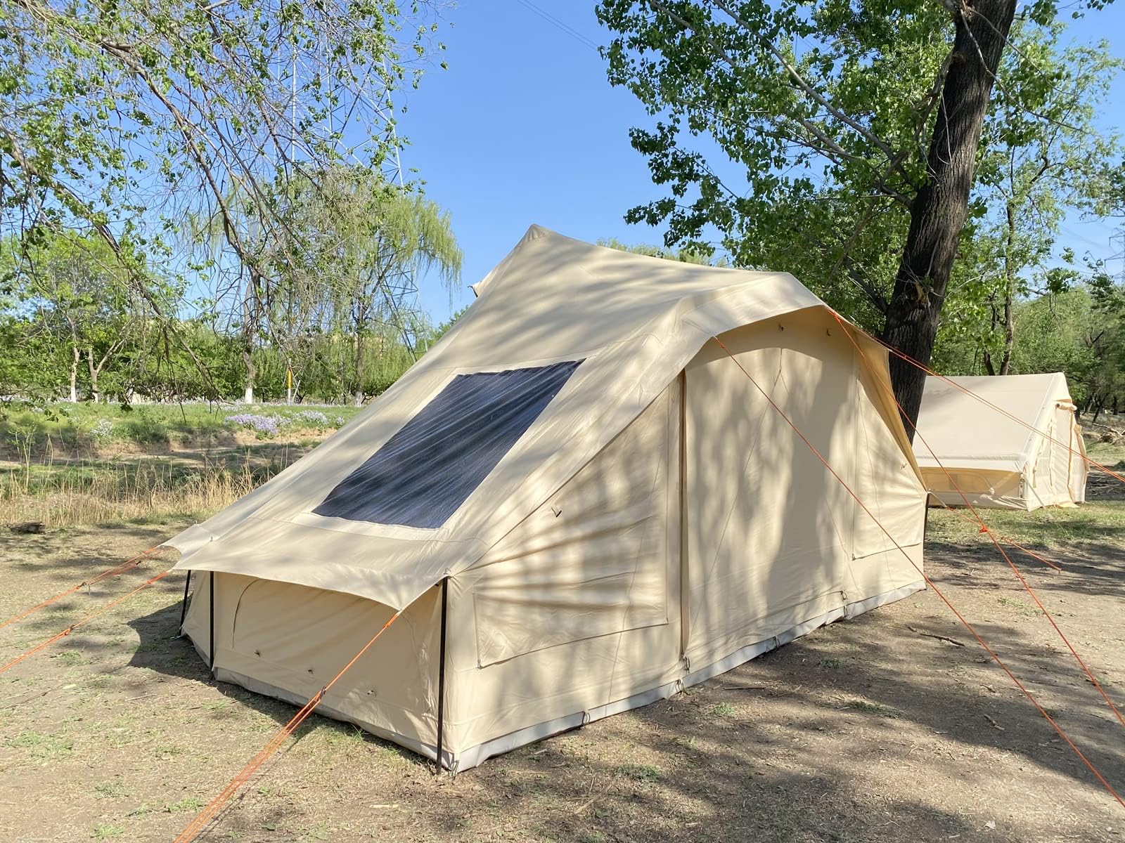 Buy TentHome Large Waterproof 4 Season Cotton Canvas Bell Tent Glamping  Yurt Tent with Stove Jack Hole and Roof Windows for 6-8 Persons Camping  Hunting Online at desertcartSINGAPORE