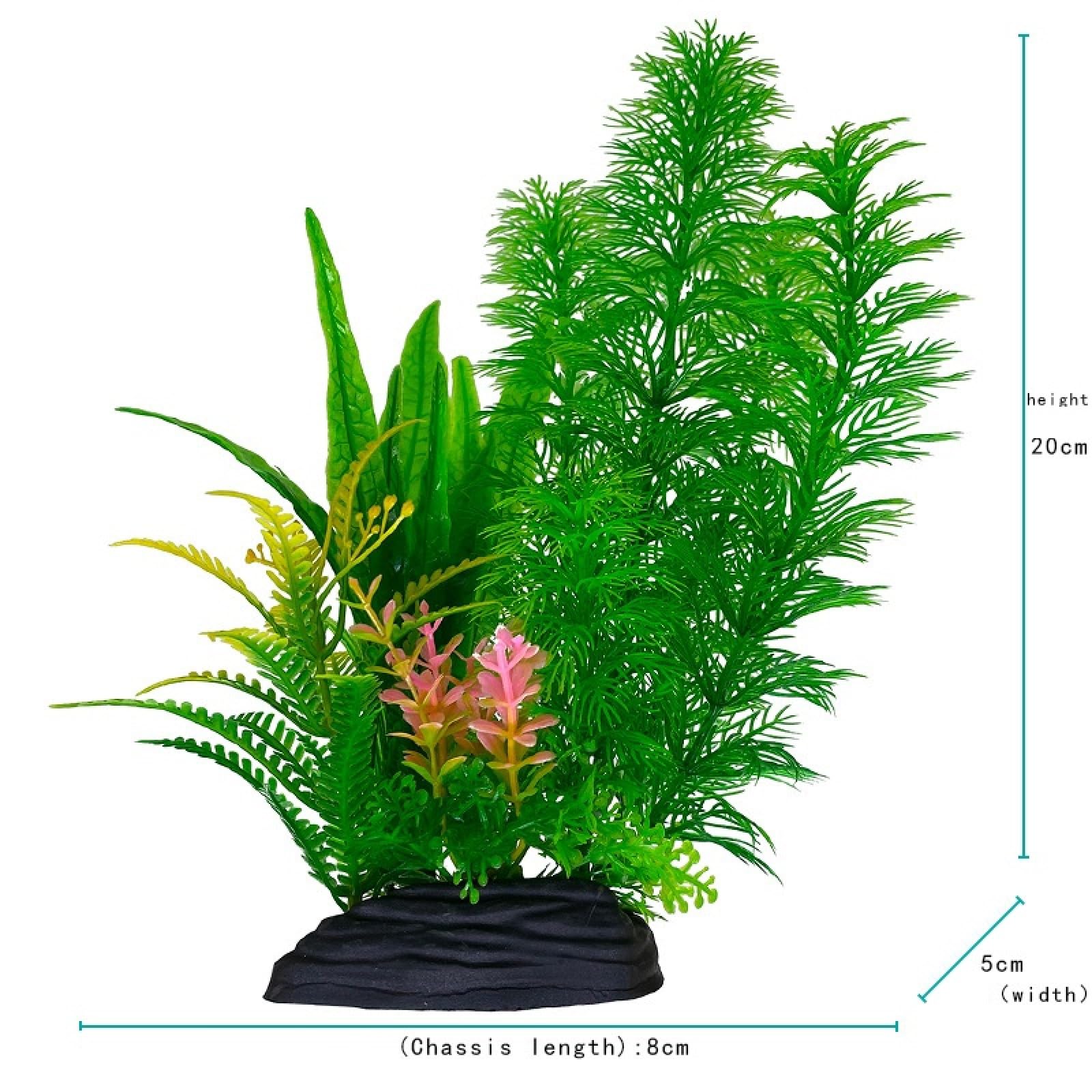Adornos artificiales de plástico for plantas acuáticas, accesorios simulación for pecera, 3 piezas C
