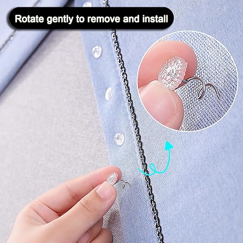 Miniatura 5 de Lesnow Alfileres para faldón de cama, alfileres de empuje en espiral, alfileres giratorios de cabeza transparente, 50 piezas (0.75 pulgadas),