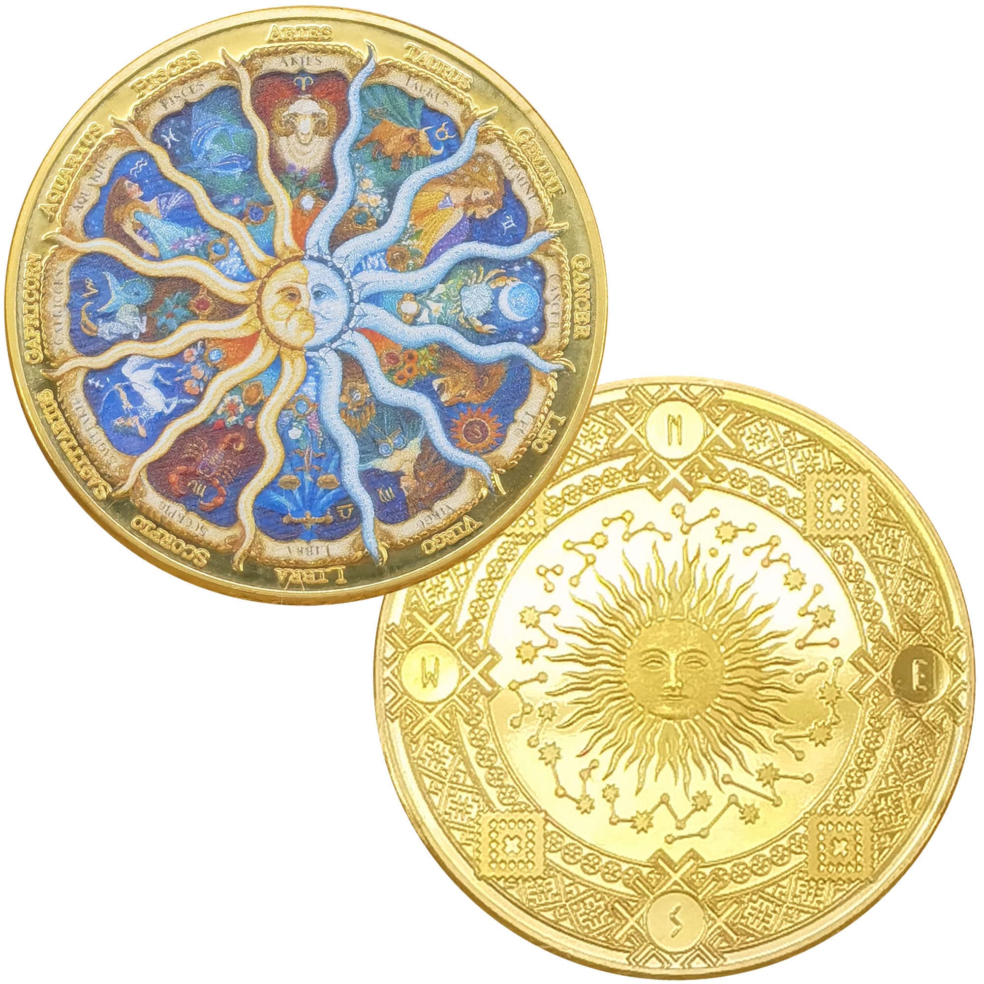 Amazon.co.jp: 十二星座 ラッキーコイン 太陽神 チャレンジコイン