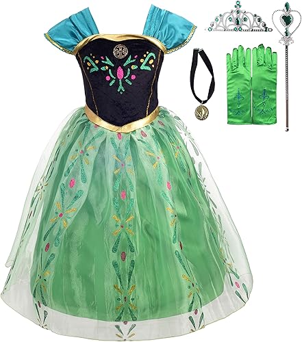 Lito Angels Disfraces de princesa para niñas, reina de nieve, hielo, hermana, Halloween, cumpleaños, fiesta de disfraces con accesorios